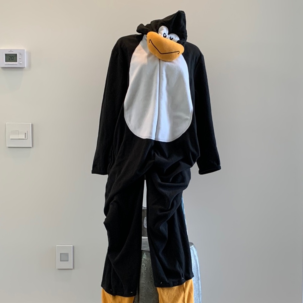 Women's Penguin Pajama Onesie - Black and White